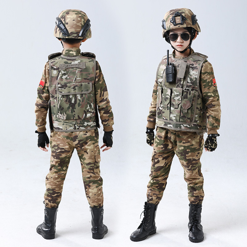 2288 Kamuflaažülikonna komplekt lastele, poistele mõeldud õuesõpradele mõeldud lahinguvorm, erivägede kamuflaažõues seiklusteks väikelastele