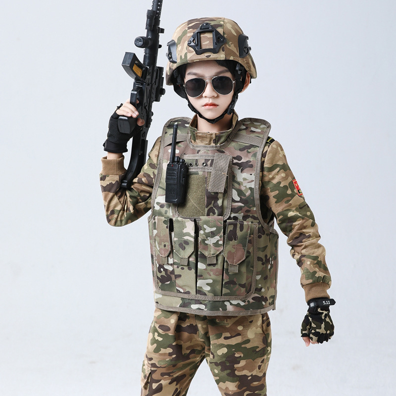 2288 Kamuflaažülikonna komplekt lastele, poistele mõeldud õuesõpradele mõeldud lahinguvorm, erivägede kamuflaažõues seiklusteks väikelastele