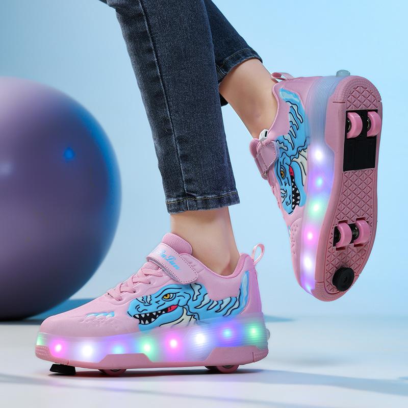 Gamyklos parduotuvės „Heelys“ batai mergaitėms, nematomi keturių ratų ištraukiami vaikiški riedučiai, 2025 m., nauji berniukiški čiuožimo batai