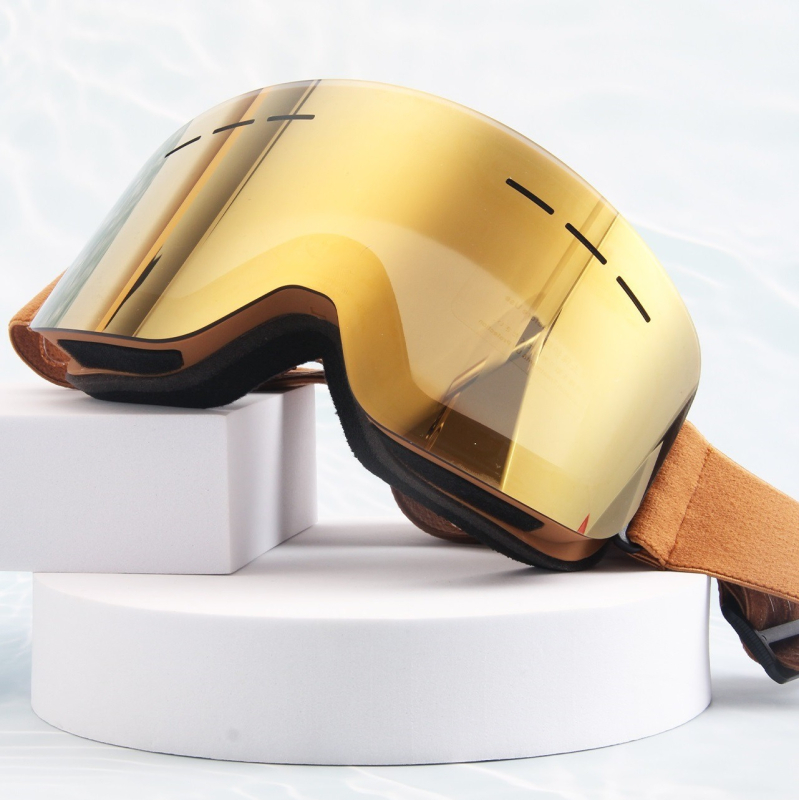 Dvigubo sluoksnio poliarizuoti cilindriniai slidinėjimo akiniai, atsparūs rasojimui, veidrodinio dėklo formos, tinkantys lauko alpinizmui, sniegui ir vėjui, H3051