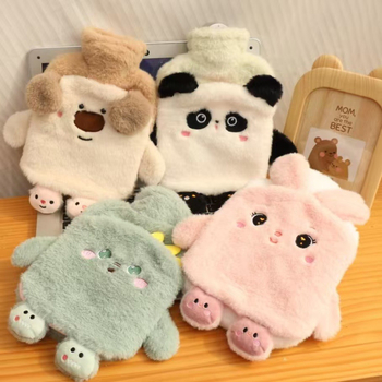 Jauna multfilmas plīša karstā ūdens soma, sabiezēta ūdens injekcija, studentu sieviešu silta rokassoma, dubultā roka, jauka, silta roka, dārgums, vairumtirdzniecība