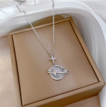 Κολιέ από τιτάνιο σε κορεατικό στιλ, απλό, γυναικείο κολιέ από τιτάνιο σε χρυσό 18 καρατίων με μικροένθετη διακόσμηση, μενταγιόν \