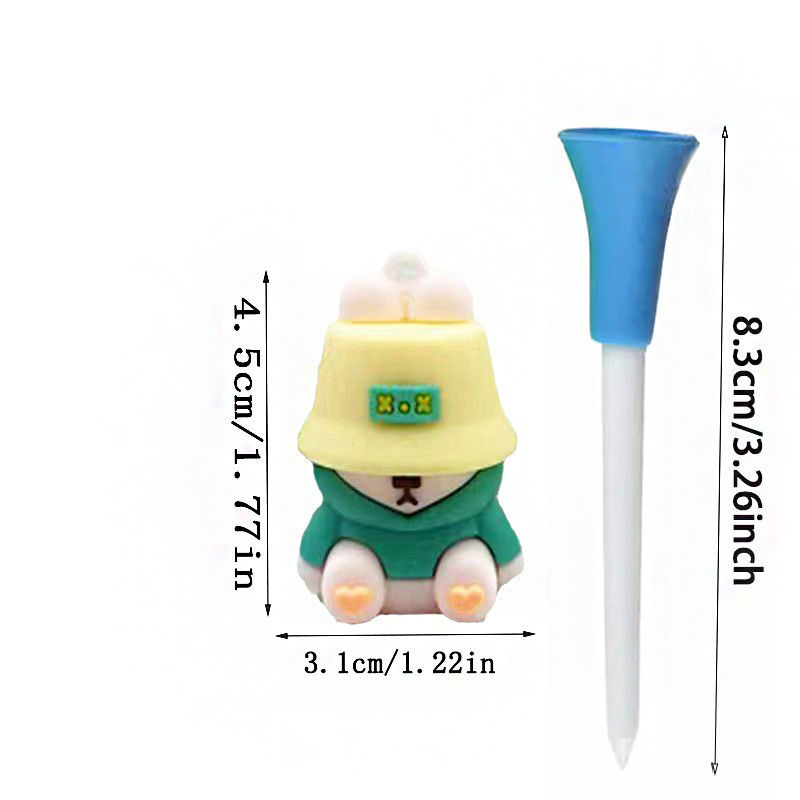 Set de cuie de golf cu design de iepure și desene animate, tee din plastic de 83 mm, cu frânghie anti-pierdere, vânzare fierbinte transfrontalieră