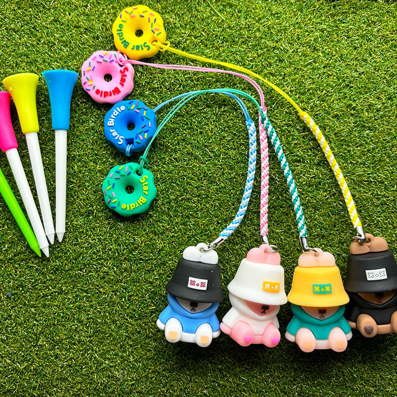 Set de cuie de golf cu design de iepure și desene animate, tee din plastic de 83 mm, cu frânghie anti-pierdere, vânzare fierbinte transfrontalieră