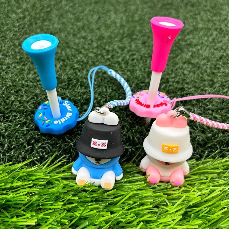 Set de cuie de golf cu design de iepure și desene animate, tee din plastic de 83 mm, cu frânghie anti-pierdere, vânzare fierbinte transfrontalieră