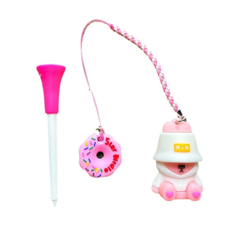 Set de cuie de golf cu design de iepure și desene animate, tee din plastic de 83 mm, cu frânghie anti-pierdere, vânzare fierbinte transfrontalieră