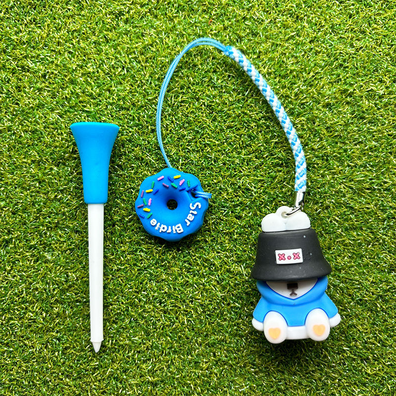 Set de cuie de golf cu design de iepure și desene animate, tee din plastic de 83 mm, cu frânghie anti-pierdere, vânzare fierbinte transfrontalieră