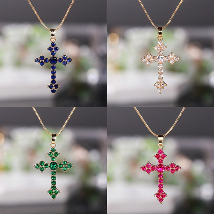 Amazoni uus kuum rist ripats Korea ilu mood elegantne trendikas kaelakee ristkristallkaelakee