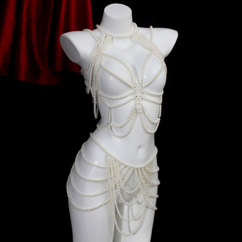 Euroopa ja Ameerika Ühendriikide piiriülene kuum uhke pärliteimitatsiooniga kehakett õlakett rinnakett vöökett ülikond pidulik bankett seksikas riietus