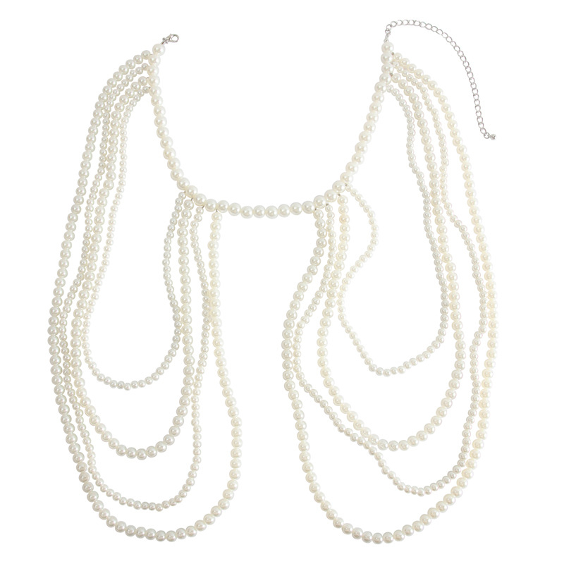 Euroopa ja Ameerika Ühendriikide piiriülene kuum uhke pärliteimitatsiooniga kehakett õlakett rinnakett vöökett ülikond pidulik bankett seksikas riietus