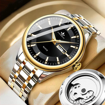 Ρολόι από λεπτό ατσάλι για άνδρες με πίσω μέρος, κοίλη ζώνη από ατσάλι, αγκράφα πεταλούδας, αδιάβροχο, μοντέρνο ρολόι χαλαζία με ζωντανή έκρηξη, νέο ρολόι