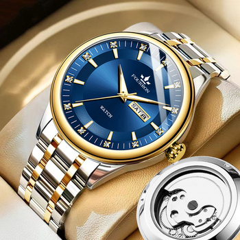 Ρολόι από λεπτό ατσάλι για άνδρες με πίσω μέρος, κοίλη ζώνη από ατσάλι, αγκράφα πεταλούδας, αδιάβροχο, μοντέρνο ρολόι χαλαζία με ζωντανή έκρηξη, νέο ρολόι