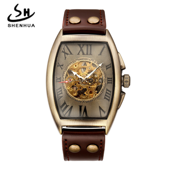 Väliskaubandus Shenhua sügav Hiina antiikne meeste kolju pea kummituspea pronksist automaatne mehaaniline käekell hulgimüük