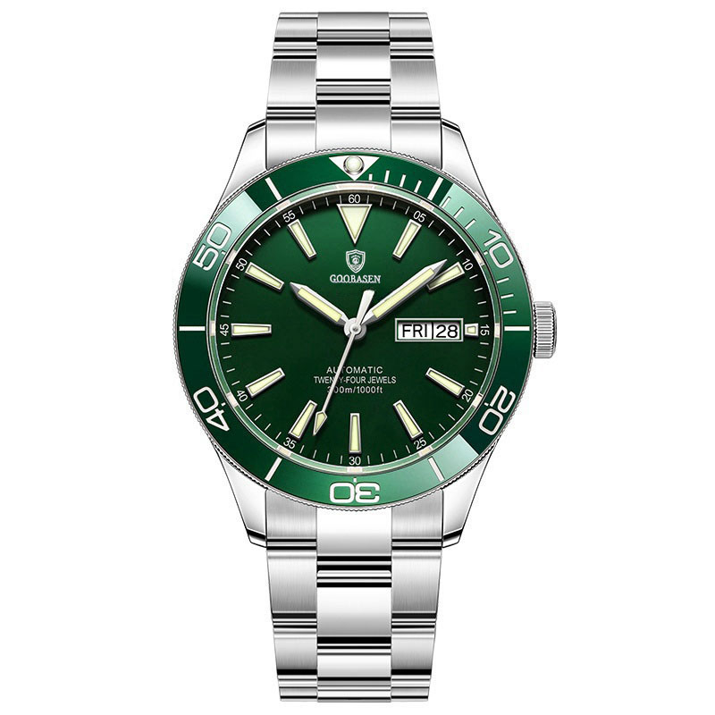 Gubersoni rohelise vee kummituskalender õõnes meeste käekell läbi põhja imitatsiooniga mehaaniline kell väliskaubandus väriseb, elab terve põlvkonna juukseid