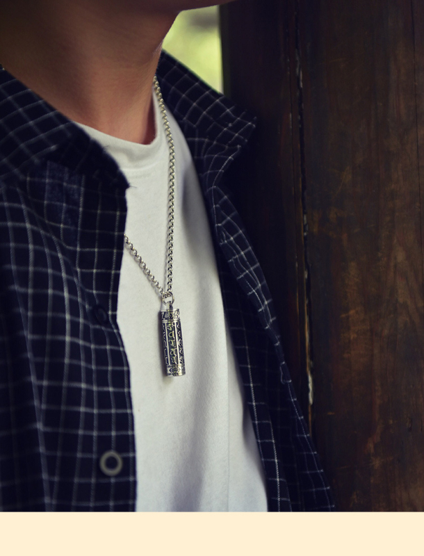 S925 hõbedast ripats trendikas kuue tähemärgiga tõekaelakee Gawu kasti isiksusega meeste hõbedane ripats trendikas ja lihtne mood