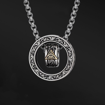 Papas New Pixiu Κολιέ με Διπλό Δαχτυλίδι, Μοντέρνο Ρετρό Κολιέ με Μενταγιόν, Εξειδικευμένο Σχέδιο, Κινέζικο Στυλ, Καυτό Αντικείμενο