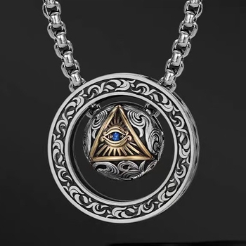 Papas New Pixiu Κολιέ με Διπλό Δαχτυλίδι, Μοντέρνο Ρετρό Κολιέ με Μενταγιόν, Εξειδικευμένο Σχέδιο, Κινέζικο Στυλ, Καυτό Αντικείμενο