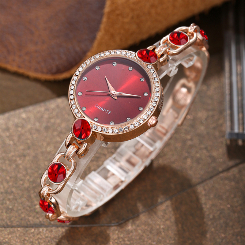 2025 Διασυνοριακό Κορεατικό Διακοσμητικό Ρολόι από Κράμα Γυναικών με Διαμάντια, Γυναικείο Βραχιόλι Πολύτιμων Λίθων, Χαλαζία, Χονδρική Ποιότητα