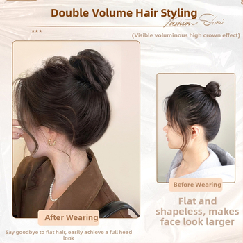 Linnupesa pallipea parukas naistele uus kõrge ja madala lipsuga juhuslik sissetõmmatav juuksepael kohev parukas juuksekott tootja hulgimüük