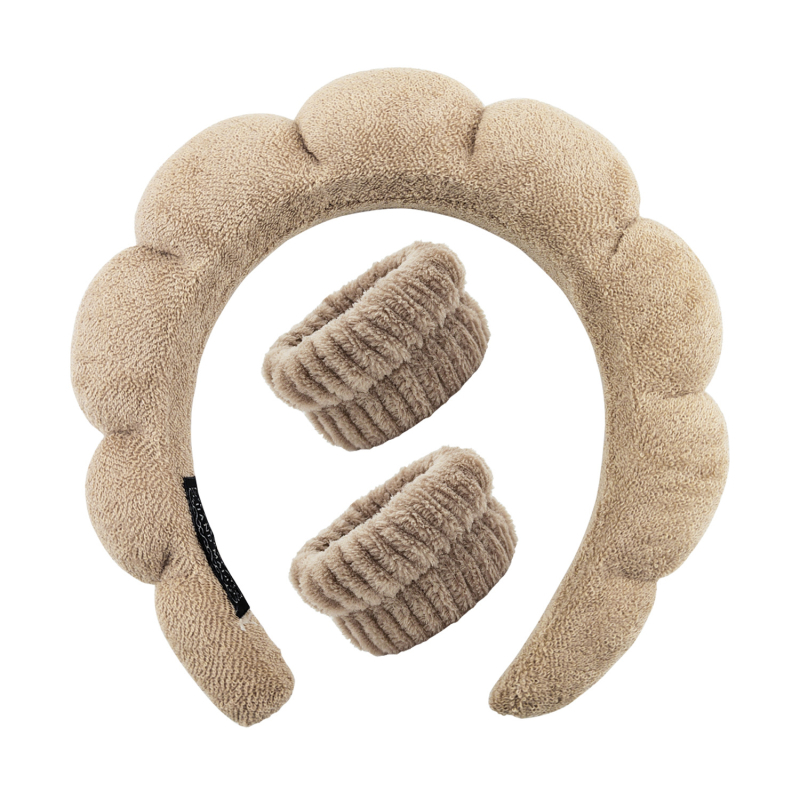 Vânzare transfrontalieră, top cranial înalt pentru femei, spălare facială, nori, burete, bandă de păr, machiaj, bandă de susținere, en-gros, din două piese