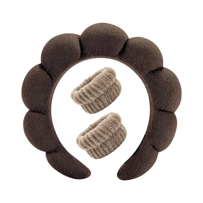 Vânzare transfrontalieră, top cranial înalt pentru femei, spălare facială, nori, burete, bandă de păr, machiaj, bandă de susținere, en-gros, din două piese