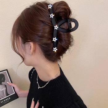 Flash Diamond Star klamber suur härmas juuksenõel naiste seljaga kõrgekvaliteediline sametist haikalakujuline juuksenõel juuksekinnitusega aksessuaarid