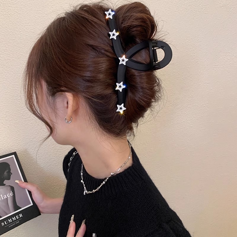 Flash Diamond Star klamber suur härmas juuksenõel naiste seljaga kõrgekvaliteediline sametist haikalakujuline juuksenõel juuksekinnitusega aksessuaarid