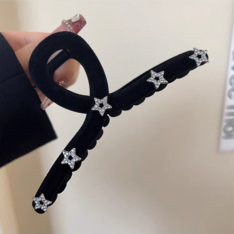 Flash Diamond Star klamber suur härmas juuksenõel naiste seljaga kõrgekvaliteediline sametist haikalakujuline juuksenõel juuksekinnitusega aksessuaarid