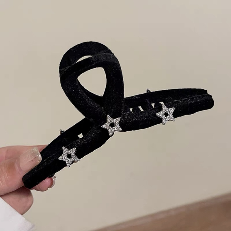 Flash Diamond Star klamber suur härmas juuksenõel naiste seljaga kõrgekvaliteediline sametist haikalakujuline juuksenõel juuksekinnitusega aksessuaarid