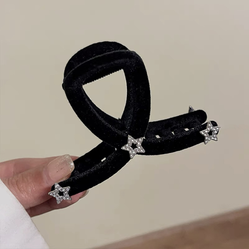 Flash Diamond Star klamber suur härmas juuksenõel naiste seljaga kõrgekvaliteediline sametist haikalakujuline juuksenõel juuksekinnitusega aksessuaarid