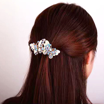 Μεγάλο κράμα φουρκέτας με κλιπ ελατηρίου, vintage φουρκέτα με στρας, κινέζικη πίσω κεφαλή, πλήρες δέσιμο, κλιπ μαλλιών, φουρκέτα