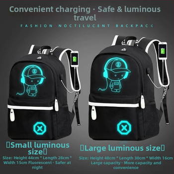 Χονδρικό σακίδιο πλάτης Oxford από ύφασμα για μαθητές γυμνασίου Άνδρες κορεατικού στιλ φωτεινή αντανακλαστική σχολική τσάντα, σακίδιο πλάτης USB για ακουστικά