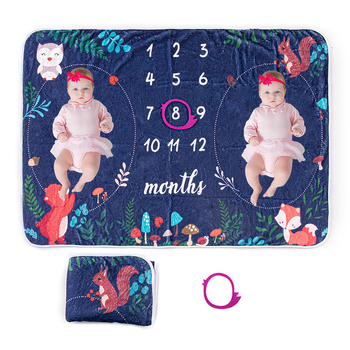 Κουβέρτα Φωτογραφίας Twins Milestone, Κουβέρτα Φανέλας με Πλαίσιο, Κουβέρτα Φωτογραφίας Μωρού, Κουβέρτα Αναμνηστικής Ανάπτυξης Μωρού