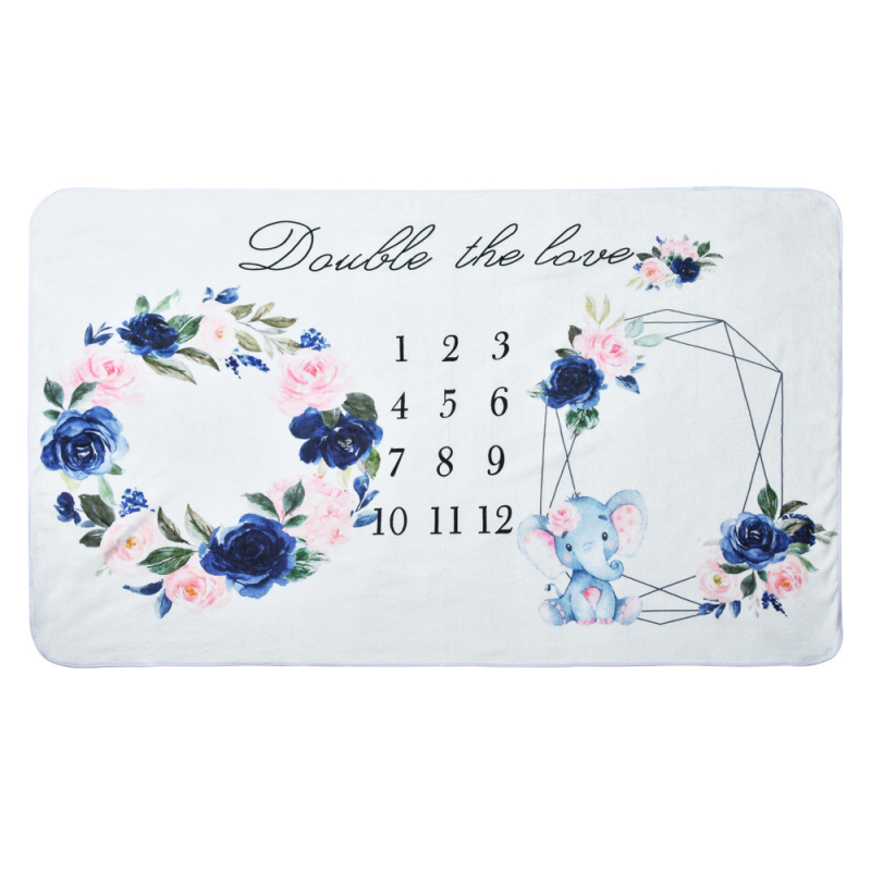 Kaksikute verstapostide fotograafiatekk, flanelltekk raamiga, beebifototekk, beebi kasvu mälestustekk