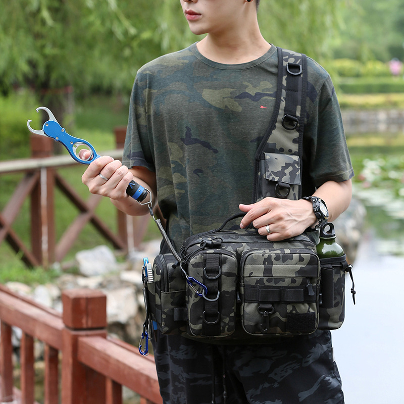 Naujas tarpvalstybinis masalų krepšys, daugiafunkcis didelės talpos žvejybos krepšys, vyriškas krūtinės krepšys, krepšys per petį, žvejybos įrangos krepšys, lauko kuprinė vyrams