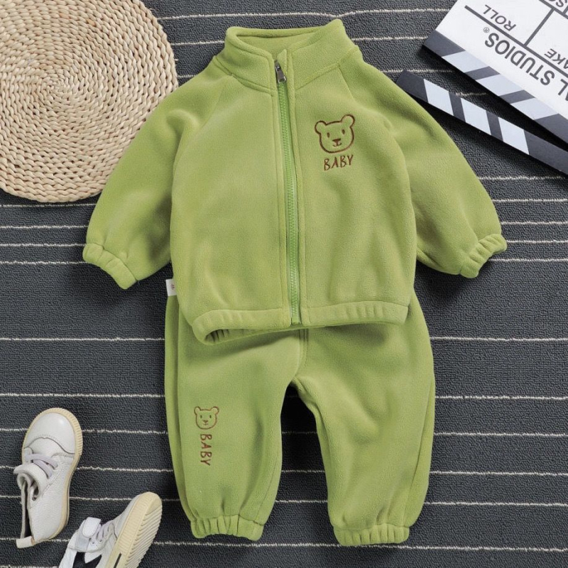 Imikute 2024. aasta uus kahepoolne Ollie sametist laste sügis- ja talvepaks soe kaheosaline komplekt