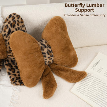 Minkšta ir patogi „Crossborder Office“ sėdynė, juosmens atrama, kambario dekoravimo pavyzdys, kūrybingas leopardo rašto kaspino formos sofos pagalvėlė