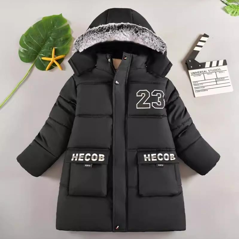 Tvornica, jakna za dječake, veličina kaputa s flis podstavom, zadebljana, zimska jakna za dječake u zapadnjačkom stilu s pamučnom podstavom, duga odjeća s pamučnom podstavom