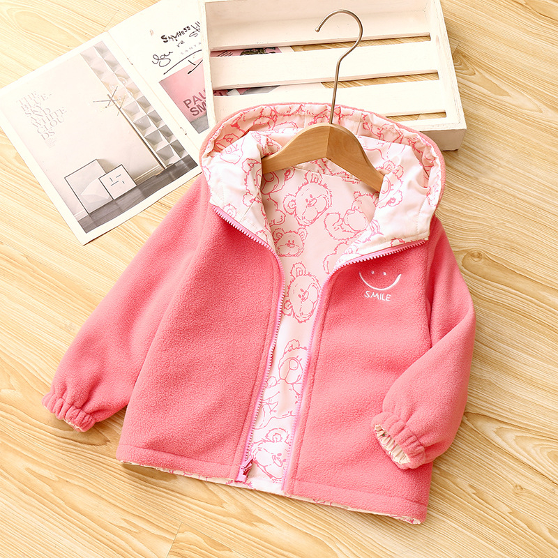 Nova jesenska i zimska jakna s flis podstavom za djecu i stariju djecu, dvostrana topla jakna za dječake i djevojčice od polarnog flisa