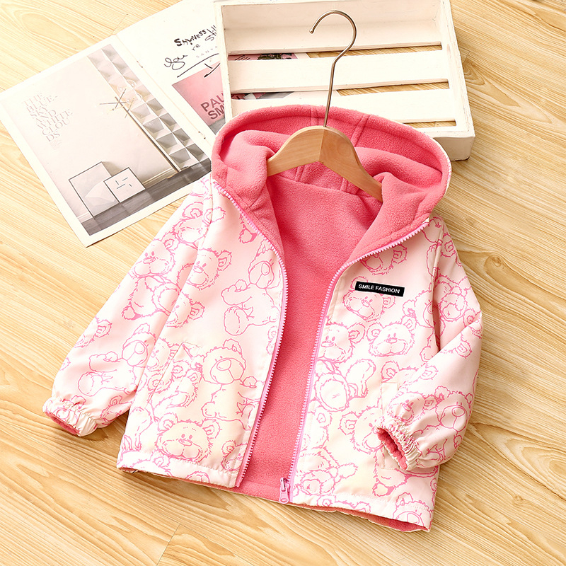 Nova jesenska i zimska jakna s flis podstavom za djecu i stariju djecu, dvostrana topla jakna za dječake i djevojčice od polarnog flisa
