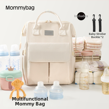 Nagy anyuka táska határokon átnyúló új nagy kapacitású hordozható hátizsák babakellékek tárolására, felakasztható a babakocsi anya-baba táskájára