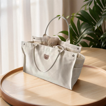 Διασυνοριακή ειδική τσάντα καμβά μεγάλης χωρητικότητας τσάντα μούμιας κεντημένη αρκούδα casual όλα τα παιχνίδια μωρού μαμά βγαίνω έξω φορητή