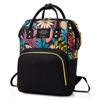 Lopásgátló juharlevél múmiatáska divatos nyomtatott nejlon multifunkcionális nagy kapacitású hátizsák anya-baba táska testreszabása