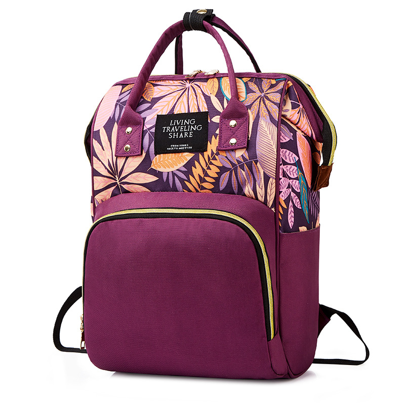 Vargusvastane vahtralehe emmekott, trükitud nailonist multifunktsionaalne suure mahutavusega seljakott emale ja beebile, kohandatav