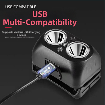 Επαγωγικός φακός κεφαλής με δυνατό φως, εξαιρετικά φωτεινός, μακράς διαρκείας φακός κεφαλής με μπαταρία λιθίου για ψάρεμα, εξερεύνηση σε εξωτερικούς χώρους, λάμπα εξόρυξης, φακό