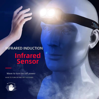 Επαγωγικός φακός κεφαλής με δυνατό φως, εξαιρετικά φωτεινός, μακράς διαρκείας φακός κεφαλής με μπαταρία λιθίου για ψάρεμα, εξερεύνηση σε εξωτερικούς χώρους, λάμπα εξόρυξης, φακό