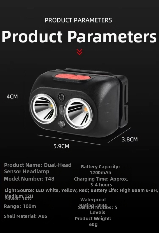 Tugeva valgusega induktsioonpealamp, üliere pea külge kinnitatav, kauakestev liitiumakuga pealamp kalapüügiks, õues uurimiseks, kaevanduslamp, taskulamp