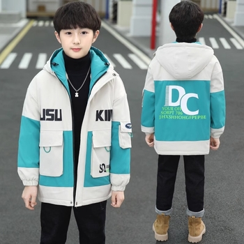 Χειμερινό μπουφάν για αγόρια 2025, νέο μοντέλο για μεγαλύτερα παιδιά, χειμερινό παρκά με επένδυση από φλις και βαμβακερό παλτό από γούνα κουνελιού για αγόρια