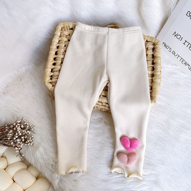 Tüdrukute sügis- ja talvefliisvoodriga püksid, Korea stiilis, love baby slim one samet retuusid, laste riided hulgimüügist