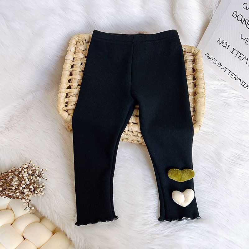 Tüdrukute sügis- ja talvefliisvoodriga püksid, Korea stiilis, love baby slim one samet retuusid, laste riided hulgimüügist